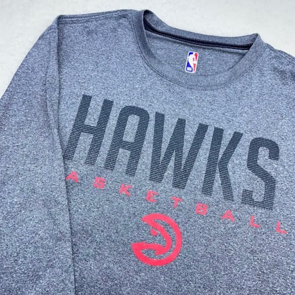NBA Atlanta Hawks Basketball Long Sleeve Shirt Mens Medium Gray Casual
